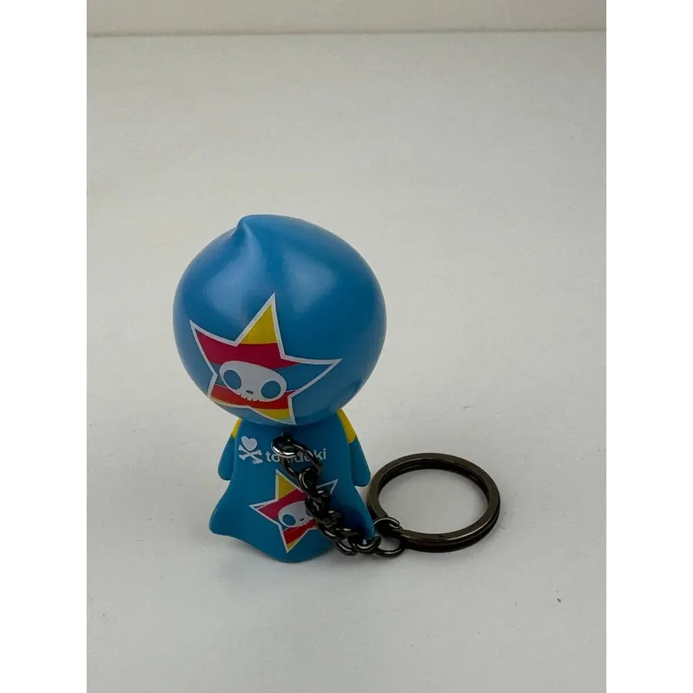 Tokidoki Portafortuna Qee Leo Keychain Figurine Charm Blue Guy FLAW
